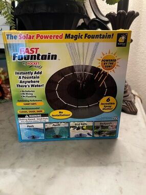 FAST Fountain Solar Magic Fountain by Pocket Hose - Black